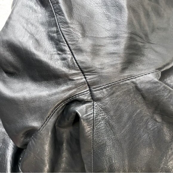 Vintage Jez Creations Montreal Black Leather High Rise Relaxed Leather Pants 8 - Picture 9 of 15